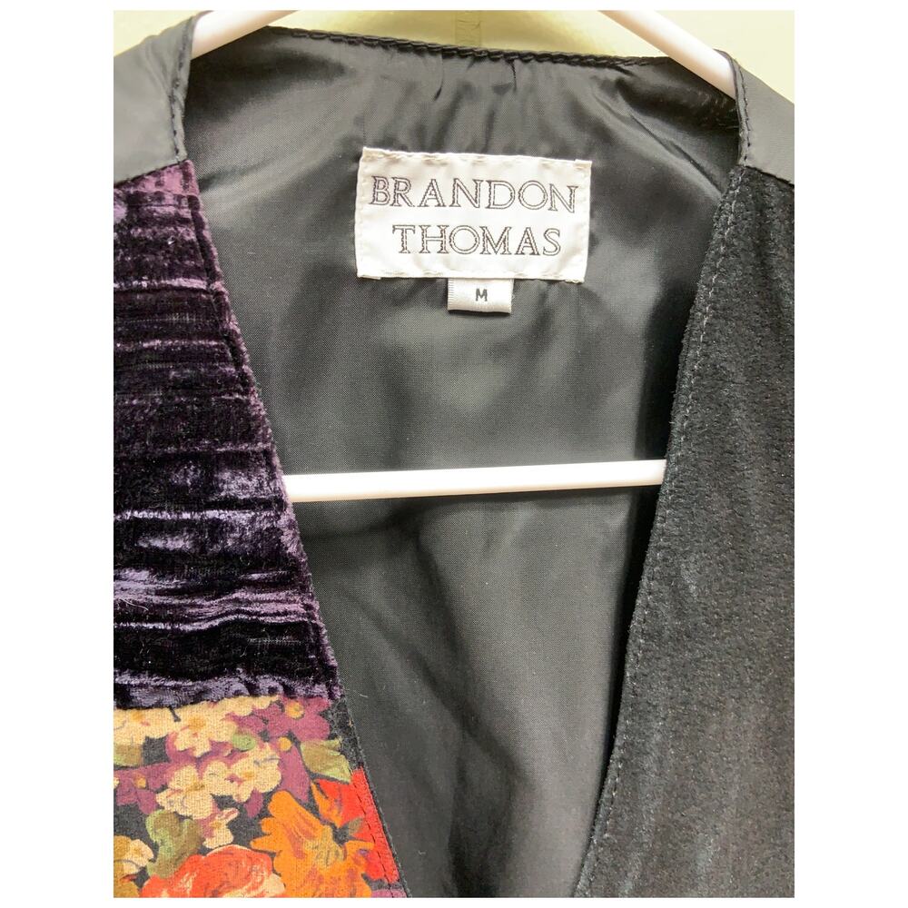 Brandon Thomas Snap Front Patchwork Floral Suede … - image 2